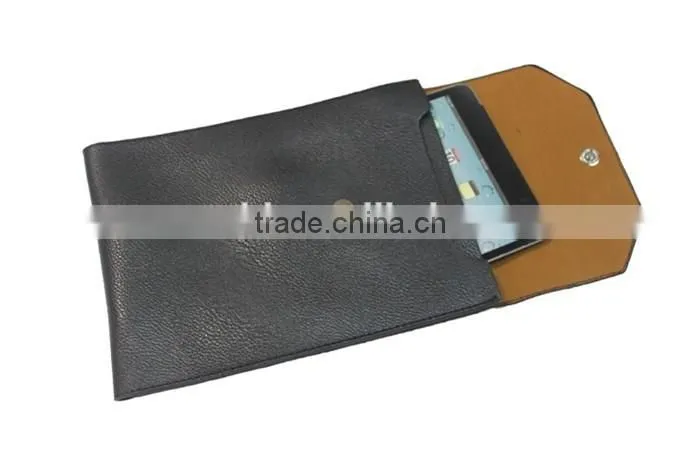 Slim Soft PU Leather Universal Pouch for Tablet with Shoulder Strap Easy to Carry