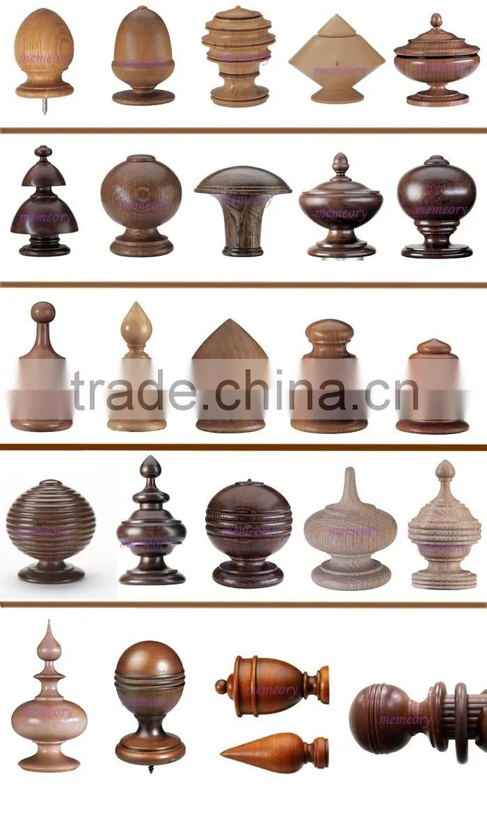 Customized wooden curtain acorn final