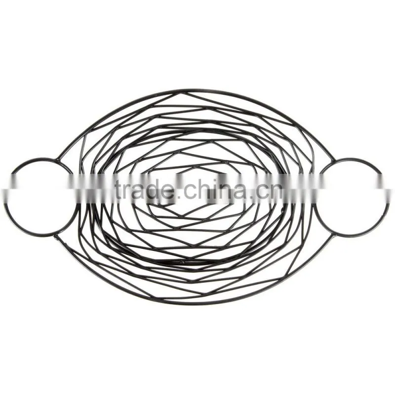 Icegreen Oval Black Metal Wire Basket With Holders