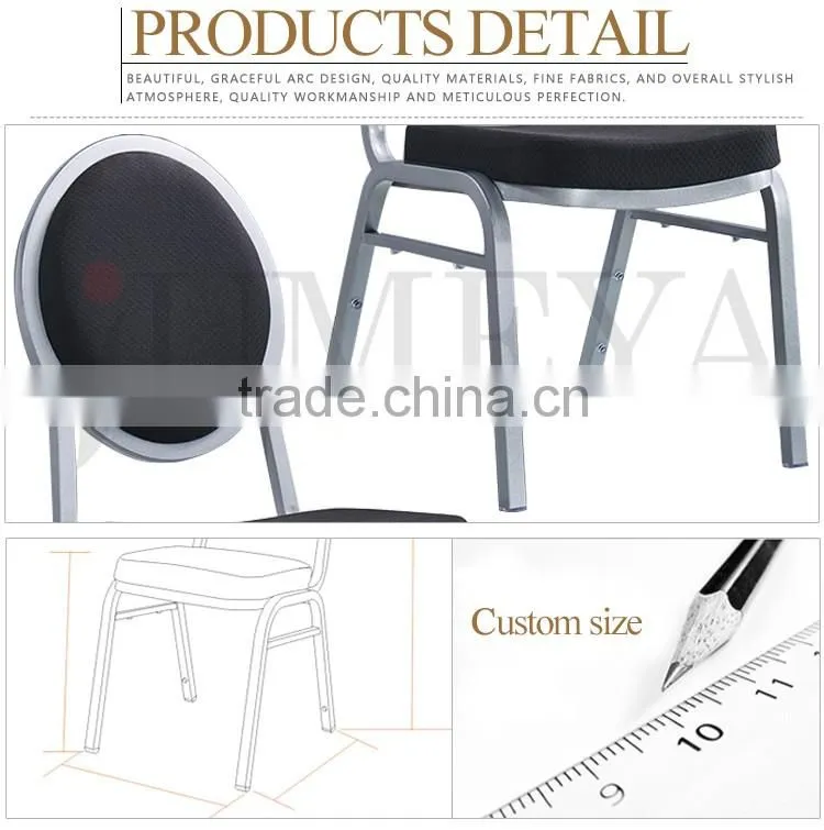 Hotel furniture stackable aluminum oval back dining chair