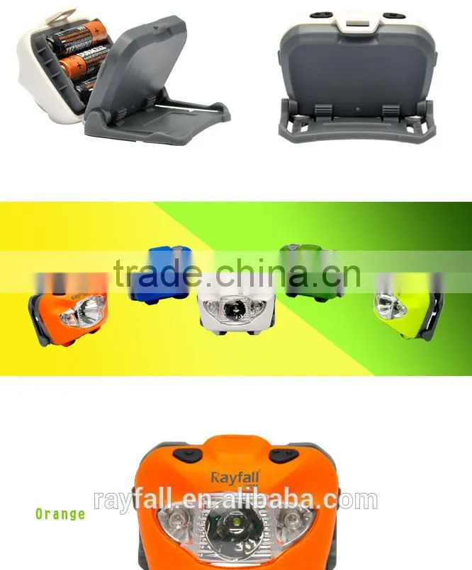 Amazon hot selling 3 aaa battery super bright rohs headlamp oem with logo