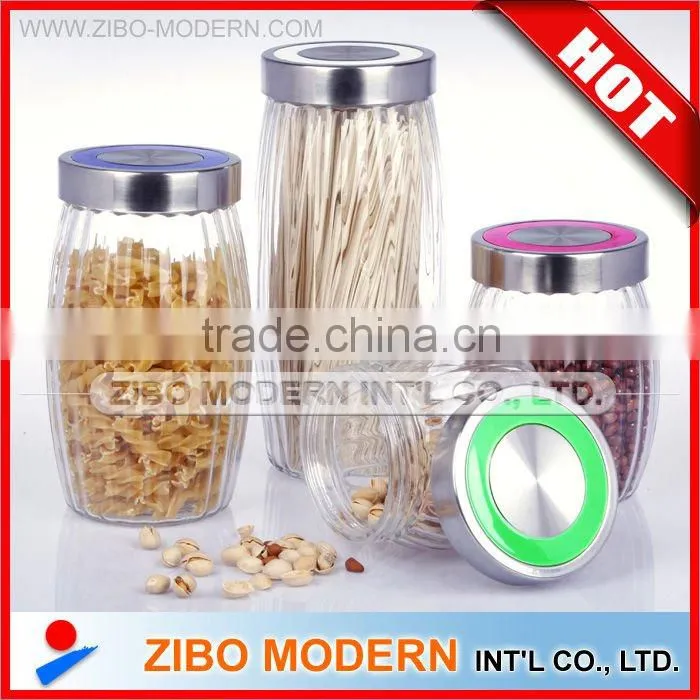 3pcs Round lid Glass Jar for food/glass jars