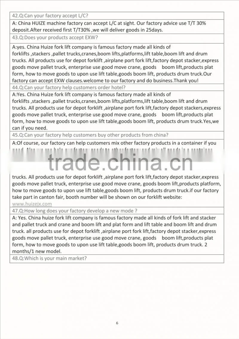 7-made in china Full electric clamping and flipping paper truck