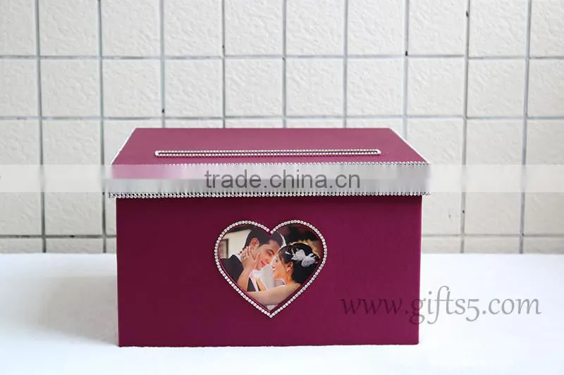 High quality wedding card box with photo frame / event card boxes