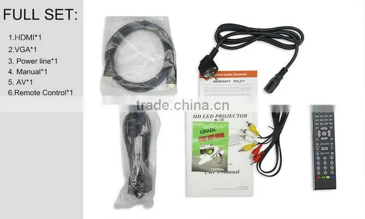 HTP lcd hd projector connected mobile phone, pc, DVD player