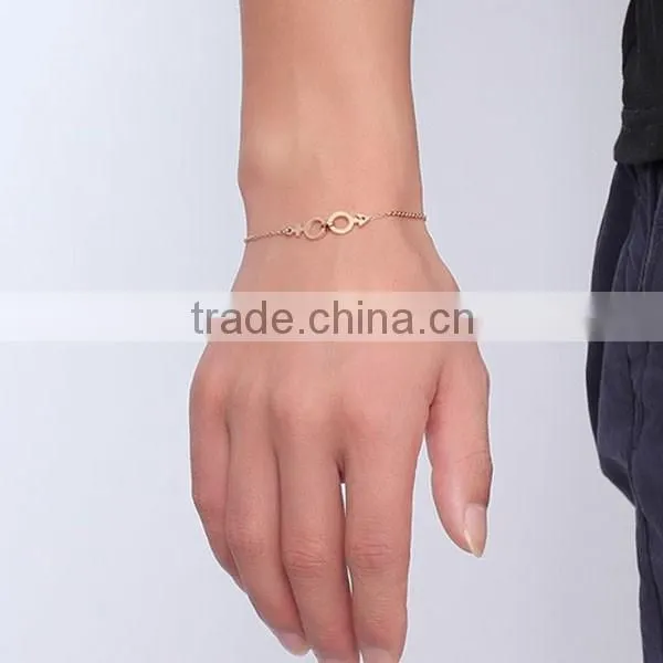 Fashion Rose Gold Plated Couple Stainless Steel Bracelet