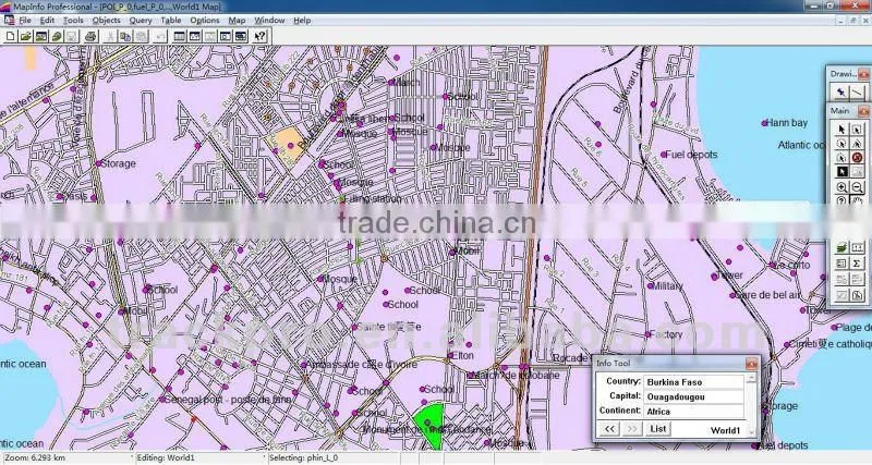 Senegal world GIS mapinfo&ESRI map/ digital Mapinfo Vector Map Newest Version
