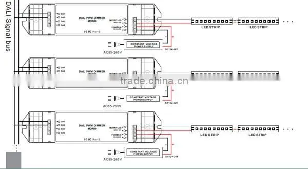 BC-341 DC12V-48V one channel DALI Dimming Driver for Single Color led dali dimmer