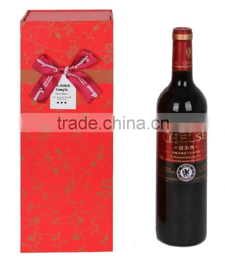 single paper cardboard wine gift box for hot sale