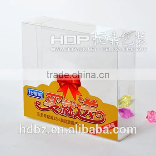 cubic boxes polypropylene or PVC with customized printing.