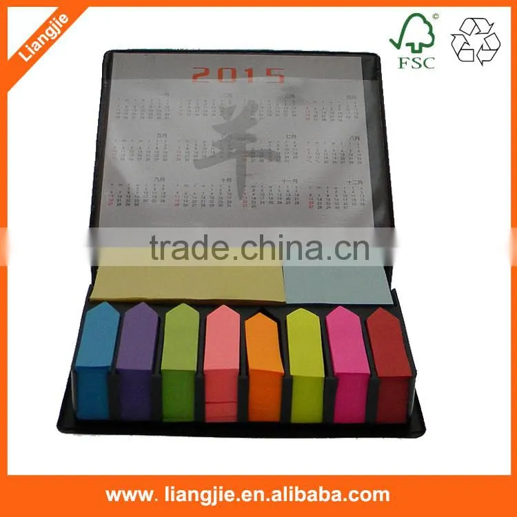 Hard-cover Sticky Notepad/Memo pad with pen hole