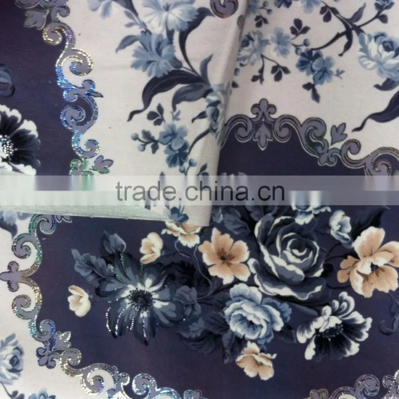 Foil printed fabric used for upholster
