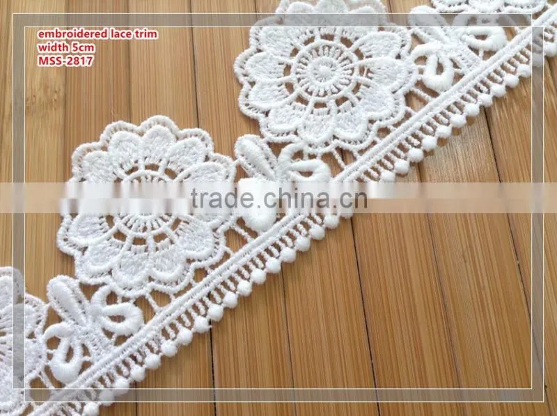 milk silk embroidered 5cm lace trim