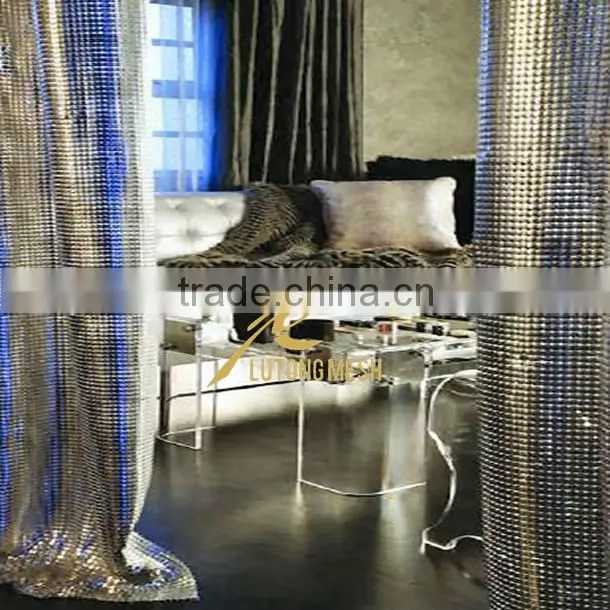 Metal sequin fabric for room divider