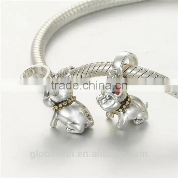 Dog Metal Charms European Charm Bracelet Necklace 100% Real 925 Sterling Silver S191 Best Gifts For You Or Friends