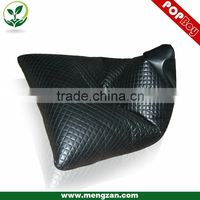 Twisting reclining lounger bean bag, quilting treatment, faux leather or polyester optional