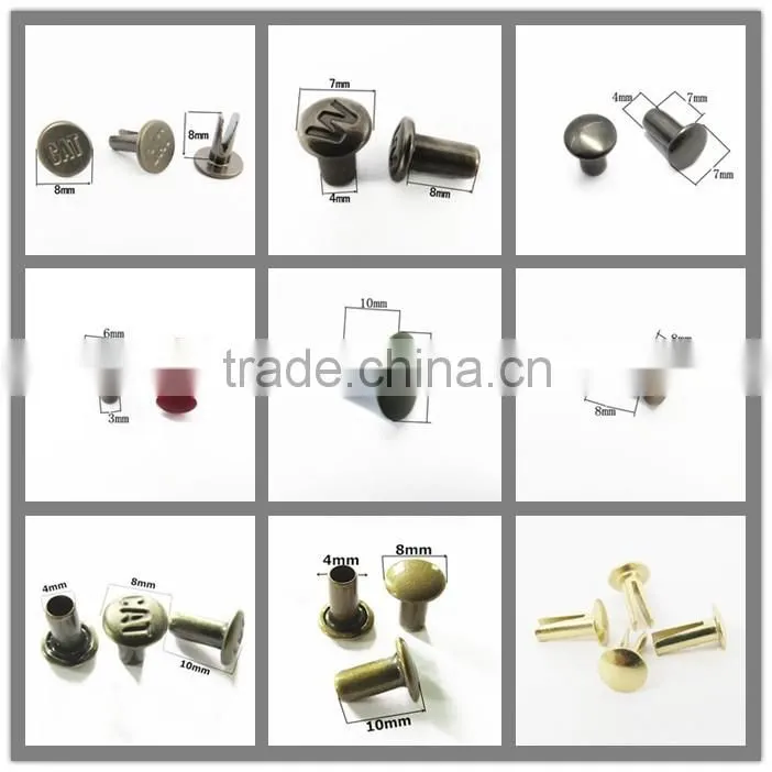 Metal Decorative Gold Hollow Rivets With Logo