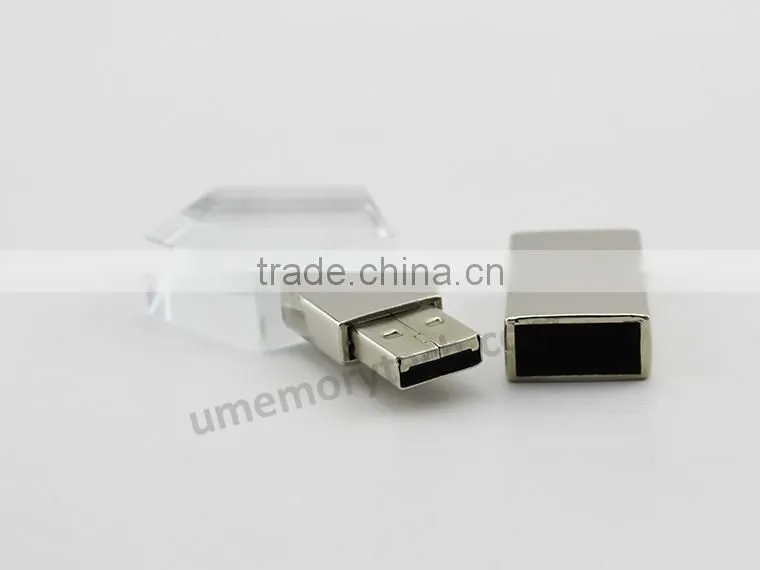 gadgets crystal glass usb key flash drive 128mb gift small flash drive
