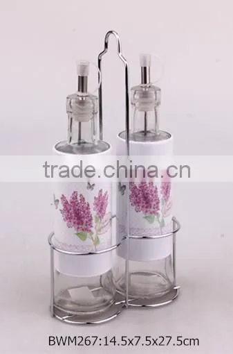 2016 16pcs glass spice jar set with plastic stand