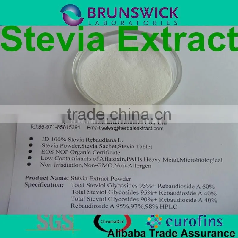 Pure Rebaudioside A Steviol Glycosides 90% 95% Rebaudioside A (Reb A) 97% HPLC