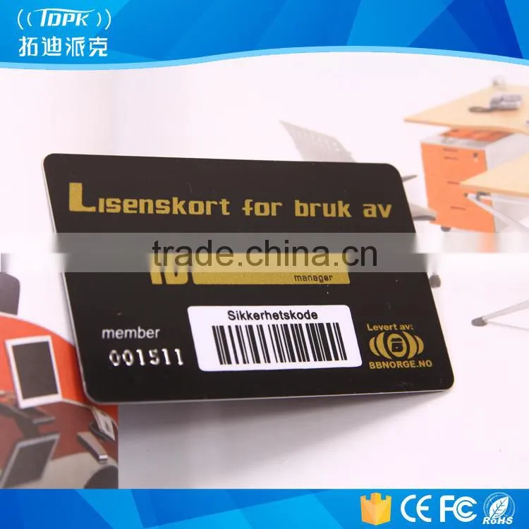 popular vip pvc plastic card with magnetic stripe