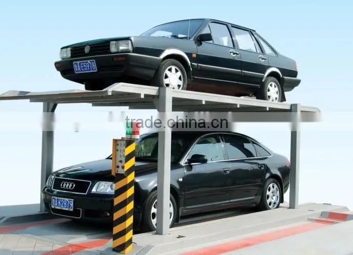 Two levels parking equipment, double post car parking lifting device