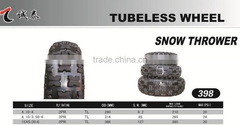 4.10/3.50-6 snow thrower tires lawn garden agriculture horticultural wheel tire tubeless pneumatic