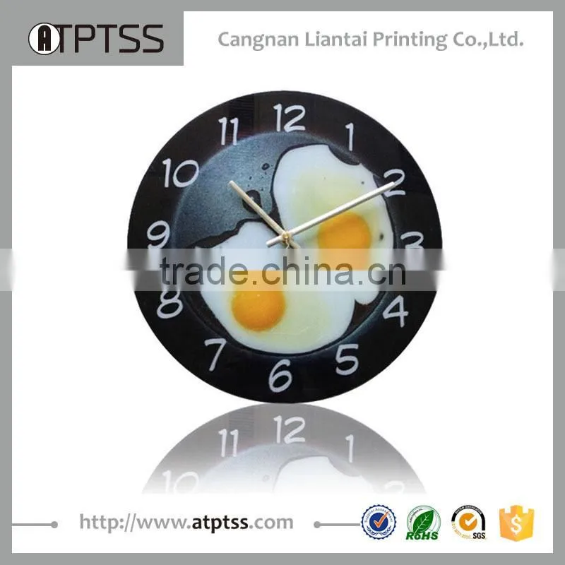 Funny poached egg pan shape wall clock