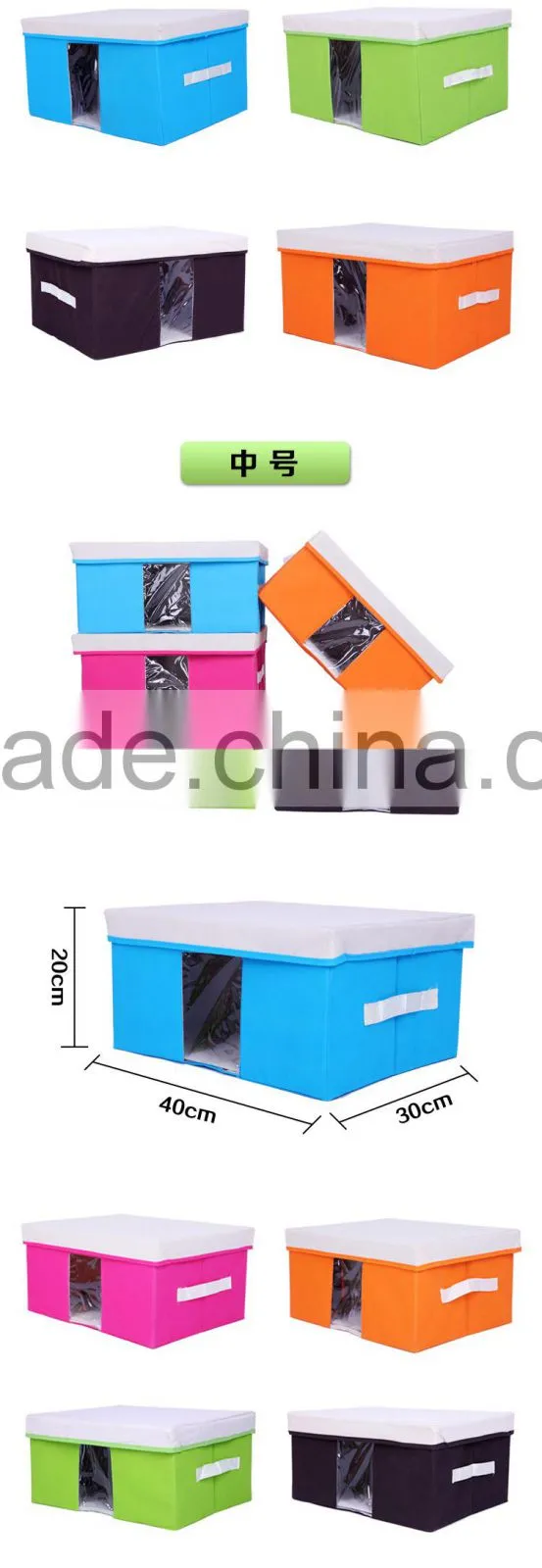 handheld home office Storage box with display window-orange L size