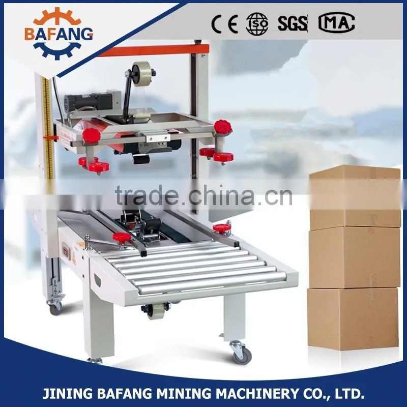 Semi-auto boxes sealing strapping machine
