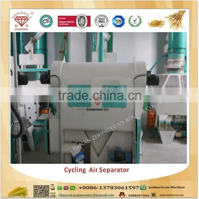 Wide usage flour mill removing light impurities cycling air separator