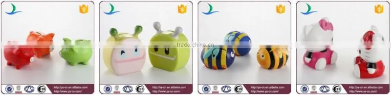 Colorful floral design ceramic rabbit coin bank eco friendly products