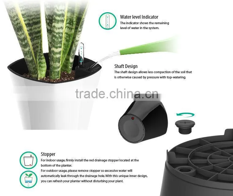 Two parts assembled plastic flowerpot
