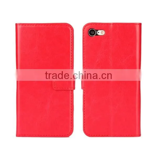 Mobile phone leather case for iphone,wallet PU Leather Case Cover with Card Slot Photo Frame For iPhone 7