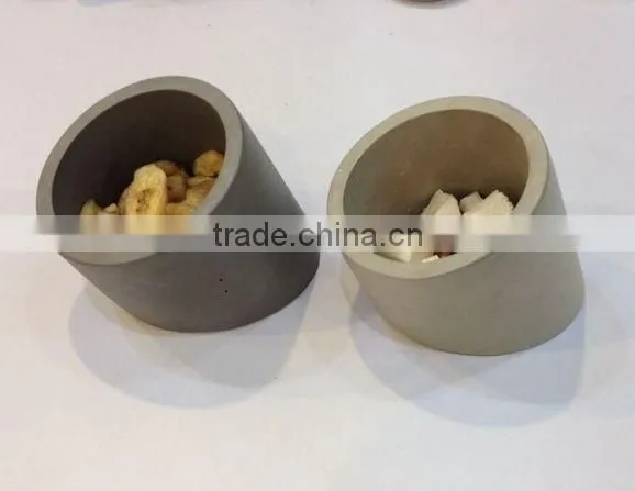 Concrete or cement salt and pepper cellar/box/bowl