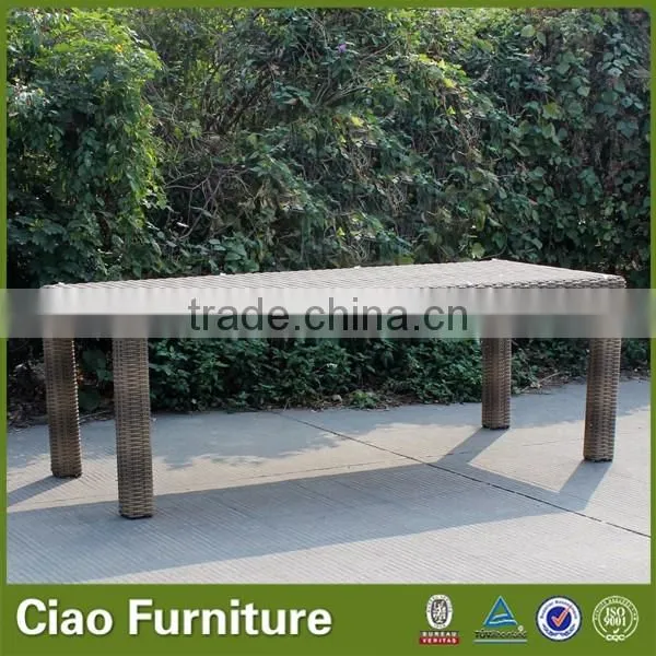 Half round wicker furniture outdoor 8 seater dining table