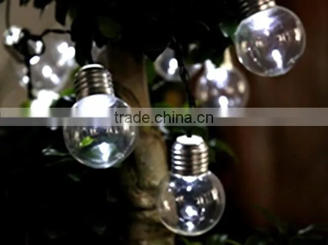 10-LED Solar Light Bulb Hanging Garden Lantern String Light