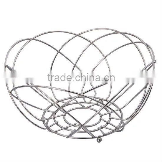 Metal wire fiower-shape fruit basket