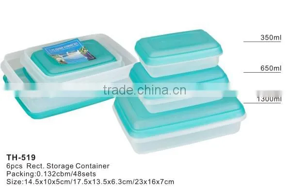 6pcs Rect. Storage Container TH-519