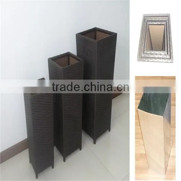 Outdoor PE rattan frame garden flower pot