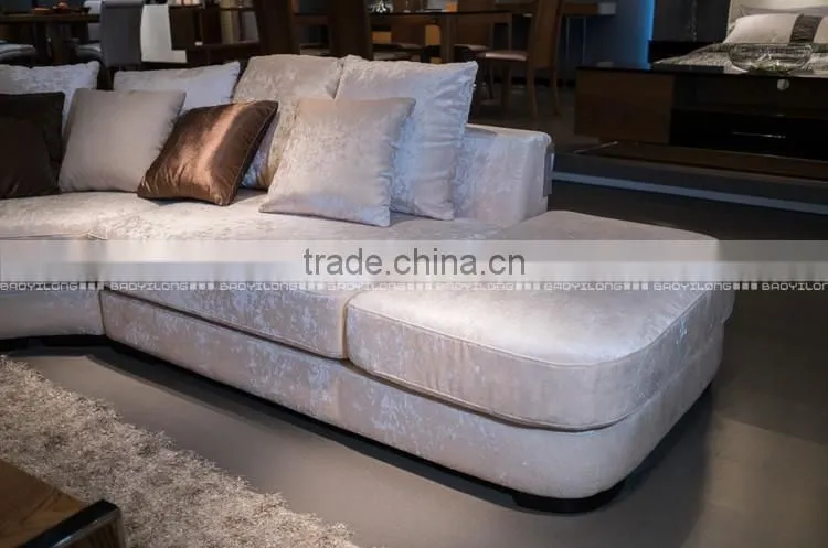 SHIDAI - Modern Beige Microfiber Living Room Sofa Couch Sectional Set Furniture G180