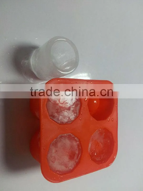 Funny food grade 4 cups novelty silicone ice molds/silicone ice block moulds
