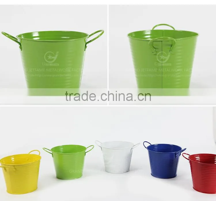 iron and zinc unique embossing powder coated flowering plants in pots decoration garden flower pot