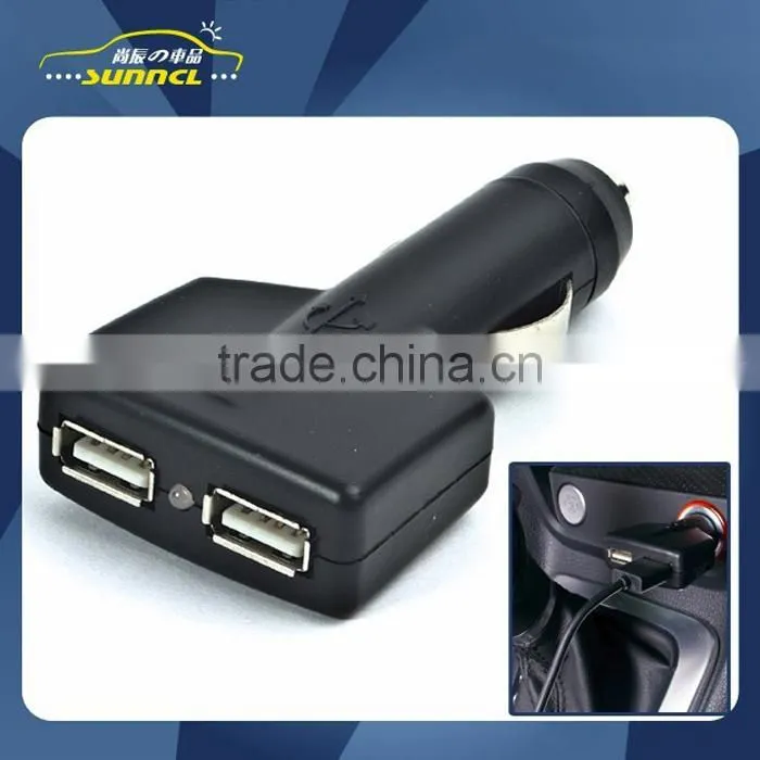 High Quality CE-Approved LED Light Portable Dual USB Car Charger