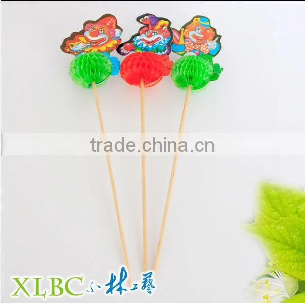 Disposable decoration picks with clown face