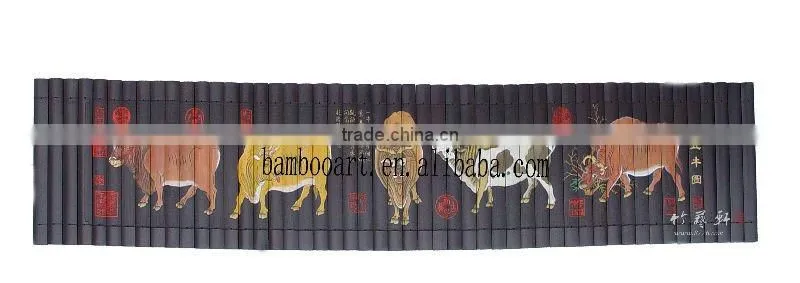 five cows bamboo paintng