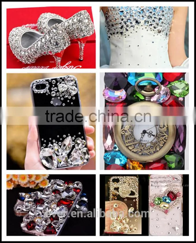 glass stone, crystal fancy stone without claw or with claw