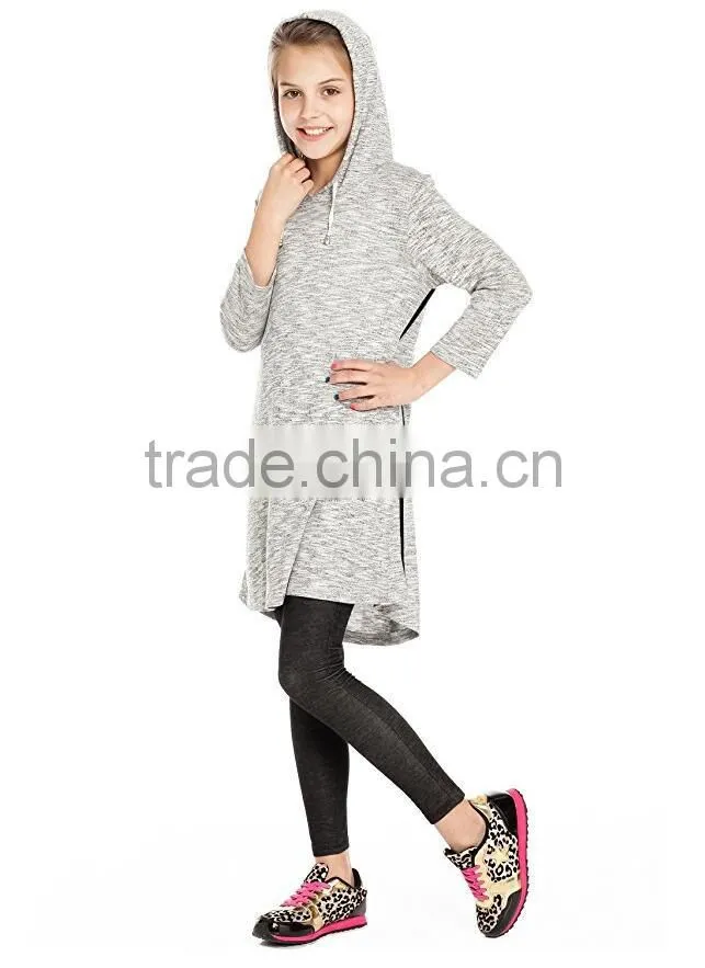 Kids Apparel Wholesale High Quality Custom Plain Blank Sports Spring Girls Long Sleeve Hoodie Dress China Suppliers