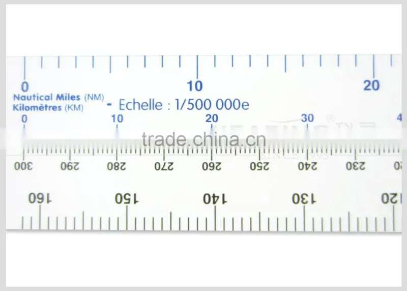 Kearing 34*320*1mm Plastic flight trainning scale rulers in for Pilot Students #KNM-4