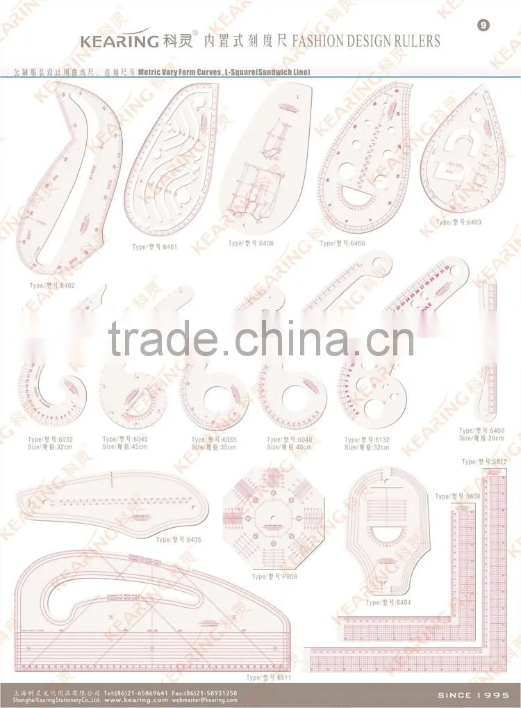 Kearing brand, plastic triangle scale ruler, with 1/4 &1/5 size normal printed, economical scale ruler # 8545B